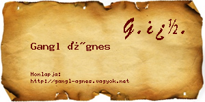 Gangl Ágnes névjegykártya