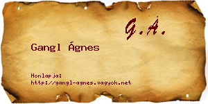 Gangl Ágnes névjegykártya